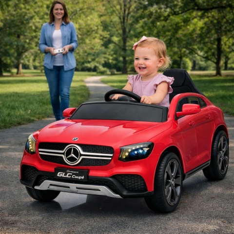 Mercedes GLC COUPE Concept Auto na akumulator 4x4 CZERWONY, Światła, Dźwięki, Pilot, Koła EVA