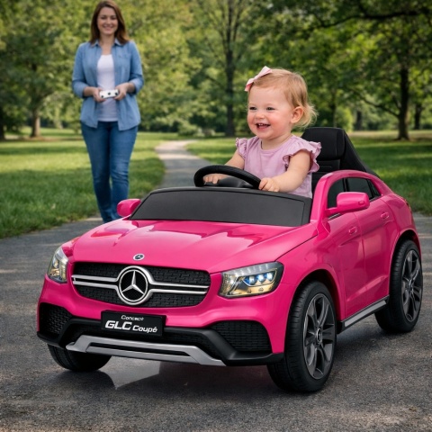 Mercedes GLC COUPE Concept Auto na akumulator 4x4 RÓŻOWY, Światła, Dźwięki, Pilot, Koła EVA