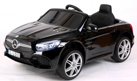 Autko na akumulator Mercedes SL500 CZARNY Piankowe Koła EVA, fotelik ekoskóra- NOWA WERSJA