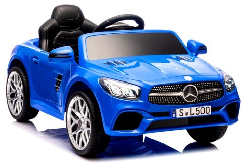 Autko na akumulator Mercedes SL500 NIEBIESKI Piankowe Koła EVA, fotelik ekoskóra- NOWA WERSJA