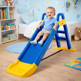 Największa Zjeżdżalnia Ogrodowa dla Dzieci XXL 145cm NIEBIESKO-ŻÓŁTA