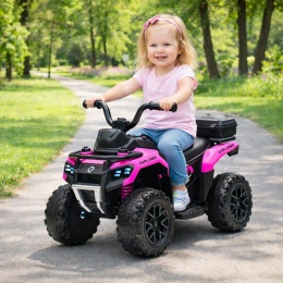 Quad J9 RÓŻOWY na akumulator dla dzieci, muzyka, światło