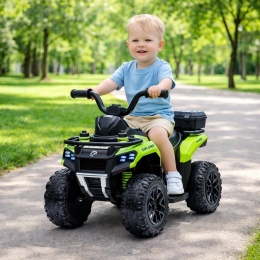 Quad J9 ZIELONY na akumulator dla dzieci, muzyka, światło