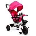 Rowerek Trójkołowy T4 różowy R-Sport Obracany 360 stopni Koła EVA, Hamulec Wolne koło