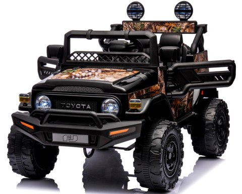 Autko na akumulator Toyota FJ Cruiser CZARNY, 4x4, Fotelik z ekoskóry, pilot, koła EVA