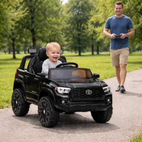 Toyota Tacoma CZARNY Autko na akumulator miękki fotelik pilot