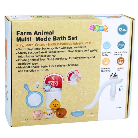 Zabawki Do Kąpieli Zwierzęta Domowe Farma Zjeżdżalnia Kosz Sitko 10 el.