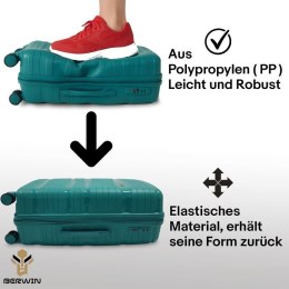 Zestaw walizek BERWIN Torna 4w1 - twarde walizki na kółkach + kosmetyczka Aqua Breeze