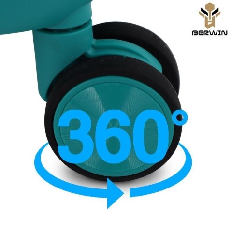 Zestaw walizek BERWIN Torna 4w1 - twarde walizki na kółkach + kosmetyczka Aqua Breeze