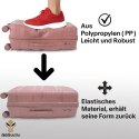 Zestaw walizek BERWIN Torna 4w1 - twarde walizki na kółkach + kosmetyczka DUSTY Rose
