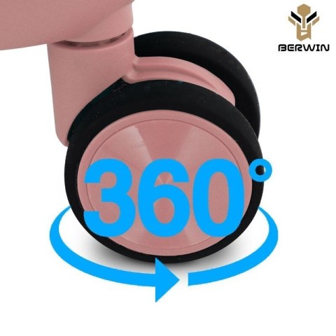 Zestaw walizek BERWIN Torna 4w1 - twarde walizki na kółkach + kosmetyczka DUSTY Rose