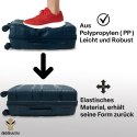 Zestaw walizek BERWIN Torna 4w1 twarde walizki na kółkach + kosmetyczka OCEAN Petrol
