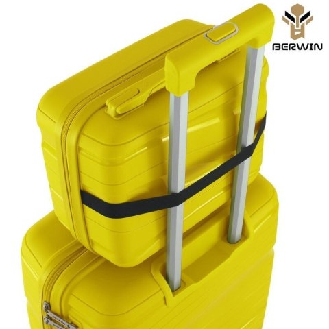 Zestaw walizek BERWIN Torna 4w1 - twarde walizki na kółkach + kosmetyczka Tropic Gelb