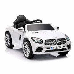 Autko na akumulator Mercedes SL500 BIAŁY Piankowe Koła EVA, fotelik ekoskóra- NOWA WERSJA