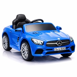 Autko na akumulator Mercedes SL500 NIEBIESKI Piankowe Koła EVA, fotelik ekoskóra- NOWA WERSJA