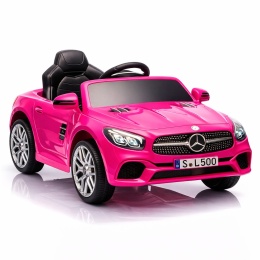 Autko na akumulator Mercedes SL500 RÓŻOWY Piankowe Koła EVA, fotelik ekoskóra- NOWA WERSJA