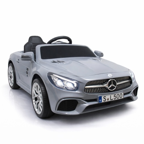 Autko na akumulator Mercedes SL500 SZARY Piankowe Koła EVA, fotelik ekoskóra- NOWA WERSJA