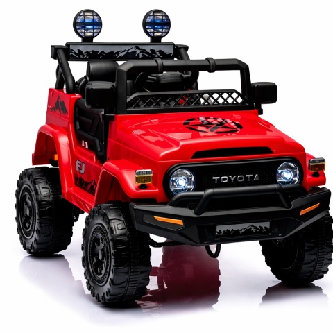 Autko na akumulator Toyota FJ Cruiser CZERWONY, 4x4, Fotelik z ekoskóry, pilot, koła EVA