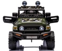 Autko na akumulator Toyota FJ Cruiser ZIELONY, 4x4, Fotelik z ekoskóry, pilot, koła EVA