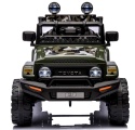 Autko na akumulator Toyota FJ Cruiser ZIELONY, 4x4, Fotelik z ekoskóry, pilot, koła EVA