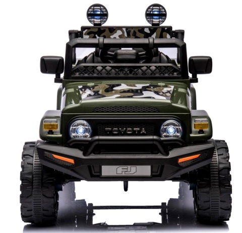 Autko na akumulator Toyota FJ Cruiser ZIELONY, 4x4, Fotelik z ekoskóry, pilot, koła EVA