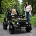Autko na akumulator Toyota FJ Cruiser ZIELONY, 4x4, Fotelik z ekoskóry, pilot, koła EVA