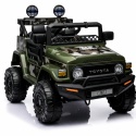 Autko na akumulator Toyota FJ Cruiser ZIELONY, 4x4, Fotelik z ekoskóry, pilot, koła EVA
