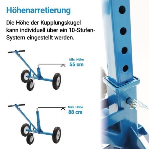 Koło manewrowe do przyczep podporowe z regulacją wysokości do 453kg