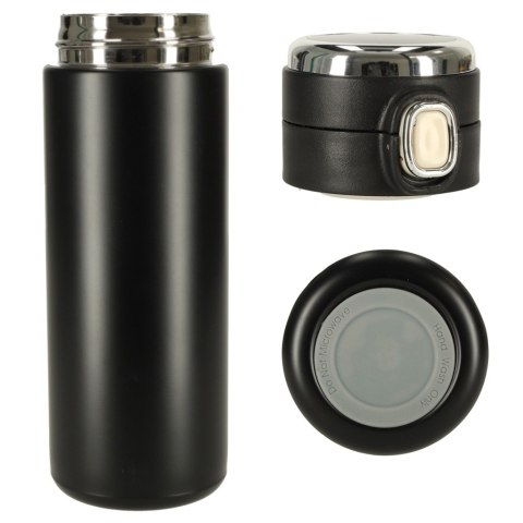 Kubek bidon termiczny z ustnikiem termos LED 350ml czarny