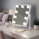 Lusterko do makijażu kosmetyczne podświetlane 9 LED Hollywood z 9 żarówkami USB 25 x 30 cm
