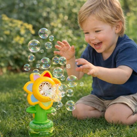 Maszynka do baniek mydlanych automat generator kwiatek bańki muzyka światła