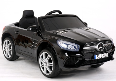 Autko na akumulator Mercedes SL500 CZARNY Piankowe Koła EVA, fotelik ekoskóra- NOWA WERSJA