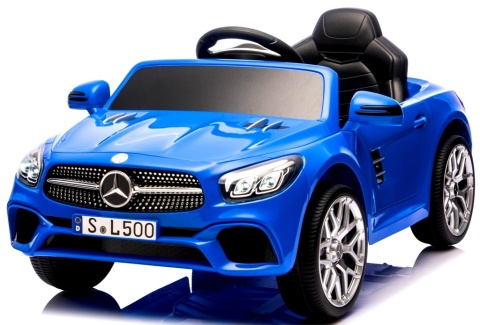 Autko na akumulator Mercedes SL500 NIEBIESKI Piankowe Koła EVA, fotelik ekoskóra- NOWA WERSJA