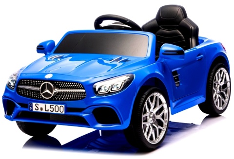 Autko na akumulator Mercedes SL500 NIEBIESKI Piankowe Koła EVA, fotelik ekoskóra- NOWA WERSJA
