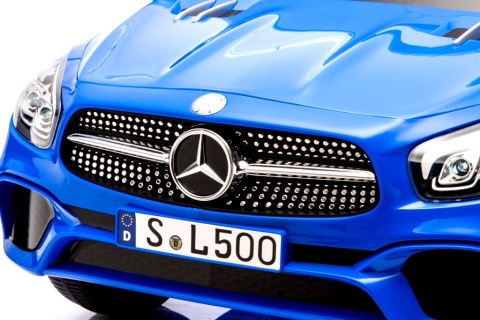 Autko na akumulator Mercedes SL500 NIEBIESKI Piankowe Koła EVA, fotelik ekoskóra- NOWA WERSJA