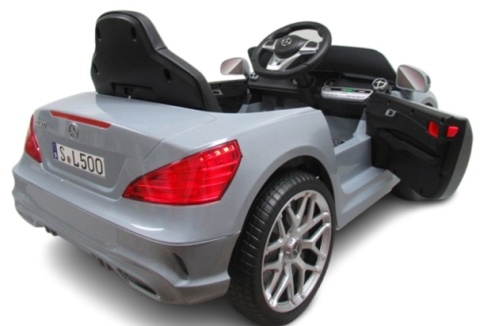 Autko na akumulator Mercedes SL500 SZARY Piankowe Koła EVA, fotelik ekoskóra- NOWA WERSJA