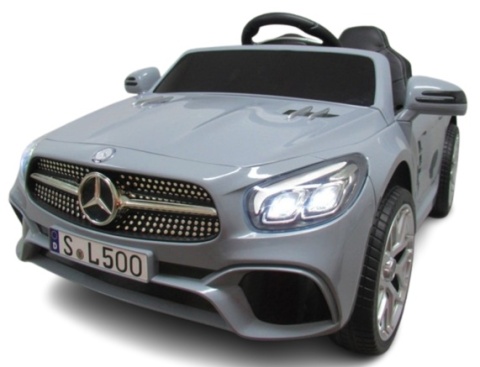 Autko na akumulator Mercedes SL500 SZARY Piankowe Koła EVA, fotelik ekoskóra- NOWA WERSJA