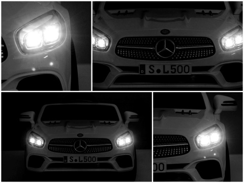 Autko na akumulator Mercedes SL500 SZARY Piankowe Koła EVA, fotelik ekoskóra- NOWA WERSJA