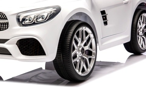 Autko na akumulator Mercedes SL500 BIAŁY Piankowe Koła EVA, fotelik ekoskóra- NOWA WERSJA