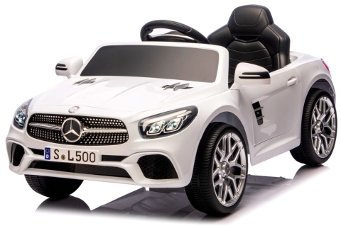 Autko na akumulator Mercedes SL500 BIAŁY Piankowe Koła EVA, fotelik ekoskóra- NOWA WERSJA