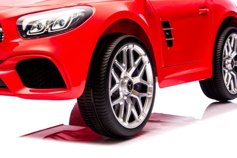 Autko na akumulator Mercedes SL500 CZERWONY Piankowe Koła EVA, fotelik ekoskóra- NOWA WERSJA