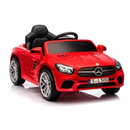 Autko na akumulator Mercedes SL500 CZERWONY Piankowe Koła EVA, fotelik ekoskóra- NOWA WERSJA