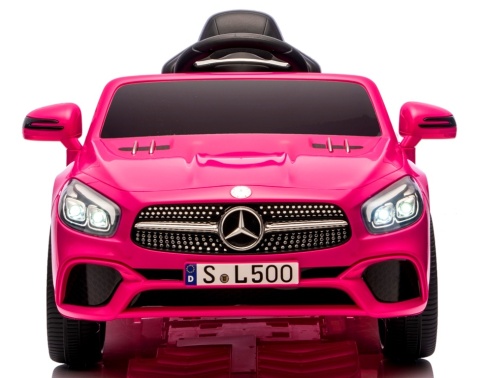 Autko na akumulator Mercedes SL500 RÓŻOWY Piankowe Koła EVA, fotelik ekoskóra- NOWA WERSJA