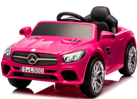 Autko na akumulator Mercedes SL500 RÓŻOWY Piankowe Koła EVA, fotelik ekoskóra- NOWA WERSJA