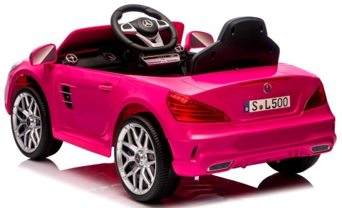 Autko na akumulator Mercedes SL500 RÓŻOWY Piankowe Koła EVA, fotelik ekoskóra- NOWA WERSJA