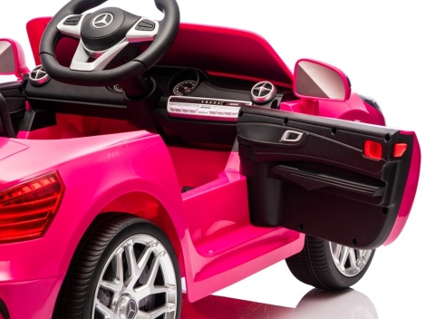 Autko na akumulator Mercedes SL500 RÓŻOWY Piankowe Koła EVA, fotelik ekoskóra- NOWA WERSJA