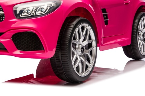 Autko na akumulator Mercedes SL500 RÓŻOWY Piankowe Koła EVA, fotelik ekoskóra- NOWA WERSJA