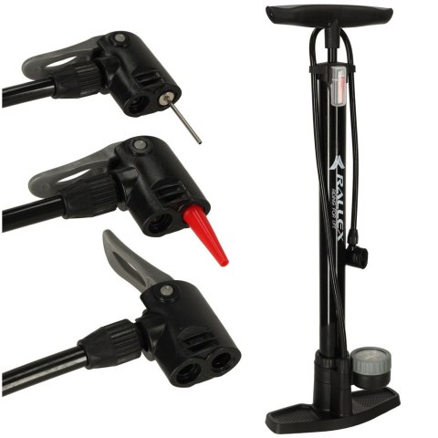 Pompka rowerowa RALLEX podłogowa nożna z manometrem 11bar