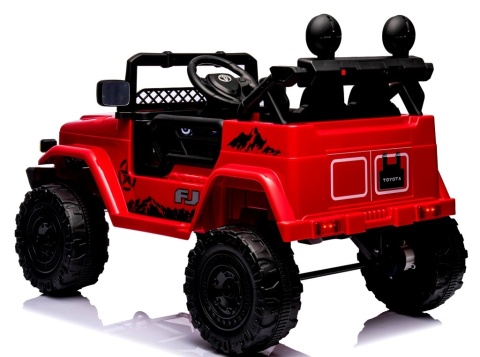 Autko na akumulator Toyota FJ Cruiser CZERWONY, 4x4, Fotelik z ekoskóry, pilot, koła EVA