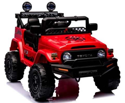 Autko na akumulator Toyota FJ Cruiser CZERWONY, 4x4, Fotelik z ekoskóry, pilot, koła EVA